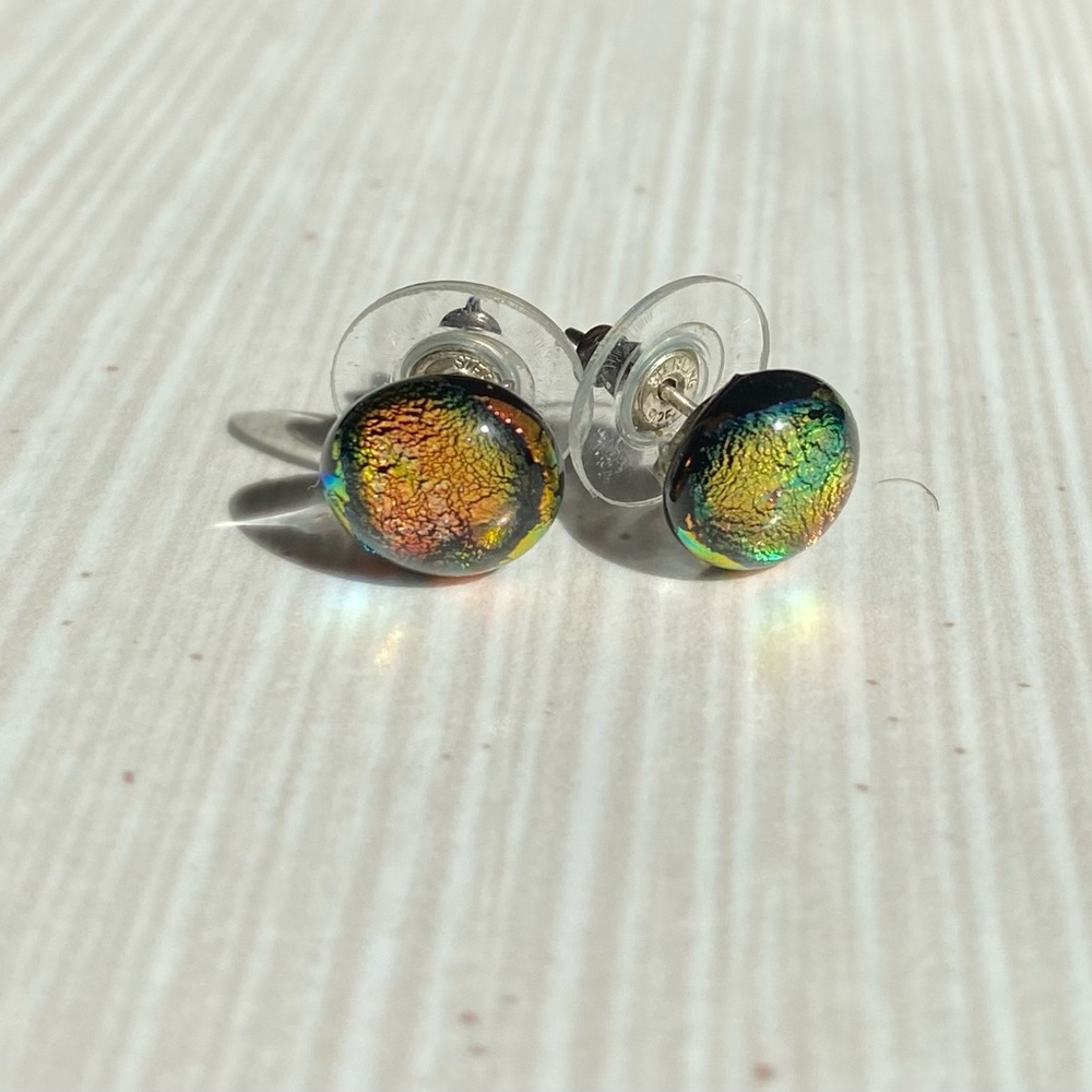 Black Iridescent Earrings